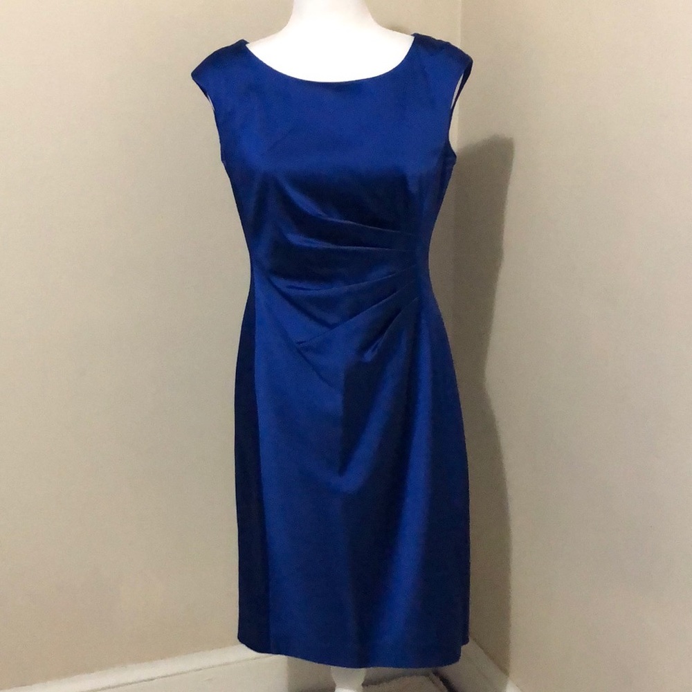 Ralph Lauren solid blue sleeveless sheath dress